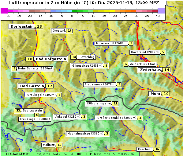Temperatur, 13. 11. 2025