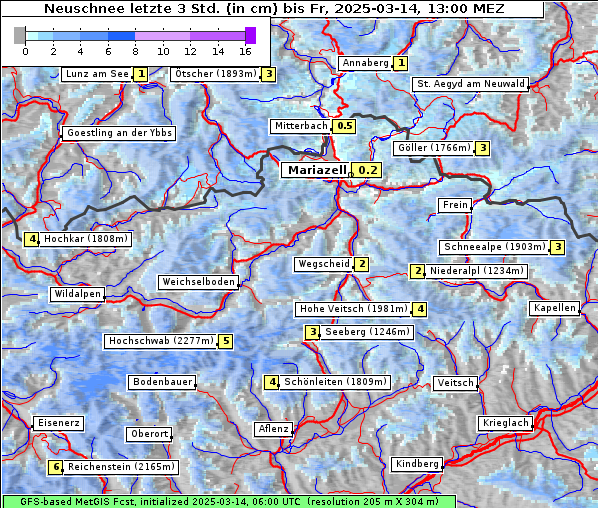 Neuschnee, 14. 3. 2025