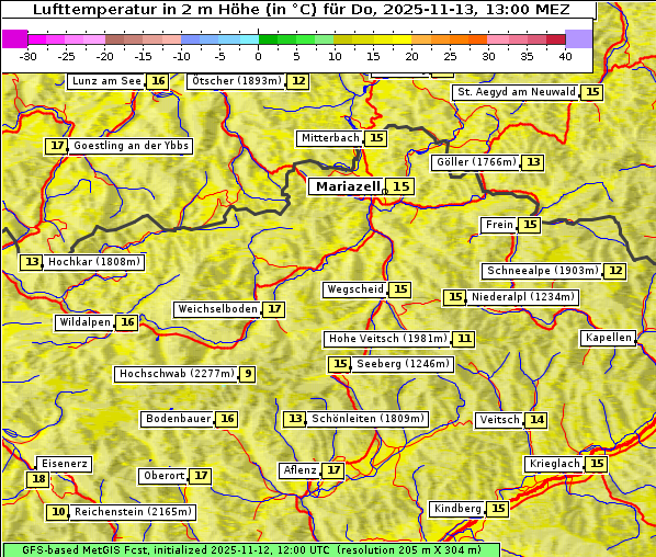 Temperatur, 13. 11. 2025