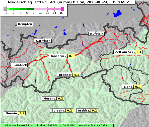 Niederschlag, 24. 8. 2025