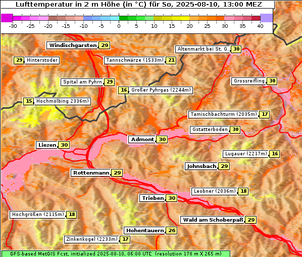 Temperatur, 10. 8. 2025