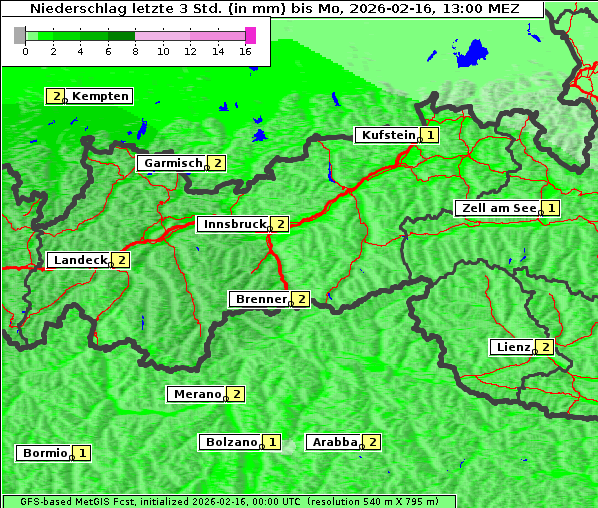Niederschlag, 16. 2. 2026
