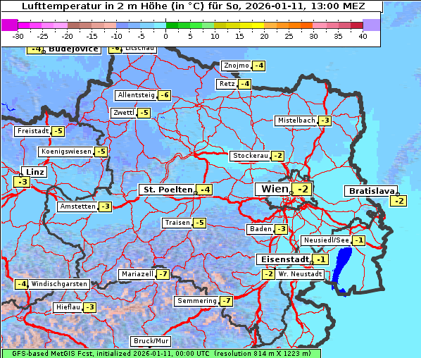 Temperatur, 11. 1. 2026