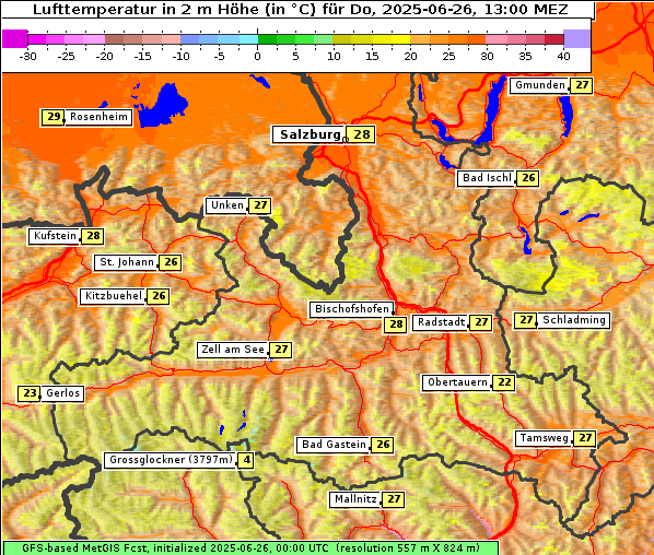 Temperatur, 26. 6. 2025