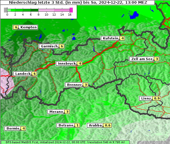 Niederschlag, 22. 12. 2024