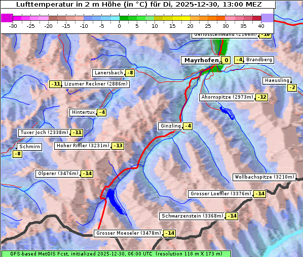Temperatur, 30. 12. 2025