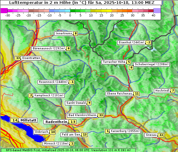 Temperatur, 18. 10. 2025