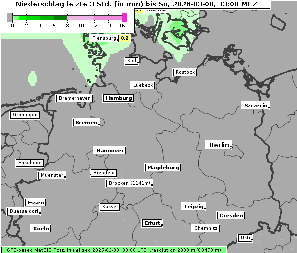 Niederschlag, 8. 3. 2026