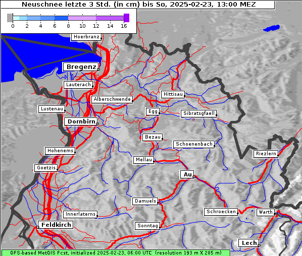 Neuschnee, 23. 2. 2025