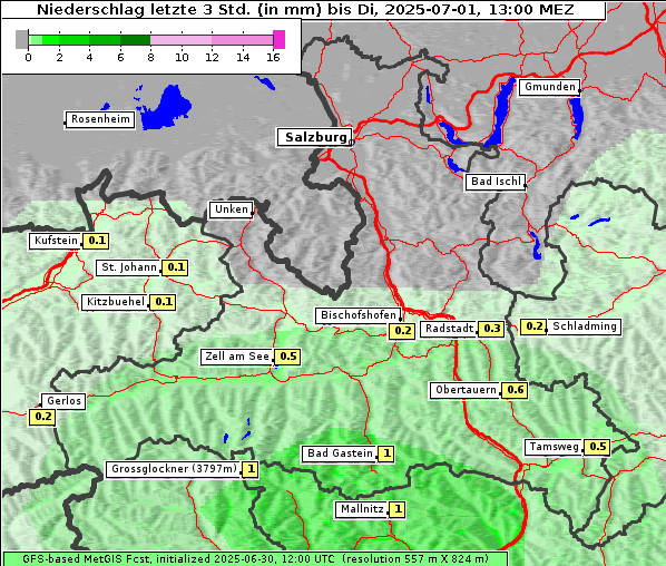 Niederschlag, 1. 7. 2025