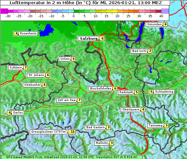 Temperatur, 21. 1. 2026