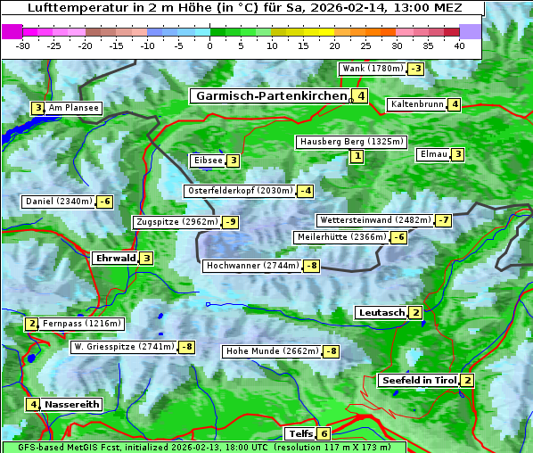 Temperatur, 14. 2. 2026