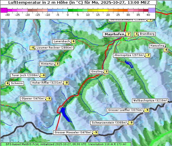 Temperatur, 27. 10. 2025