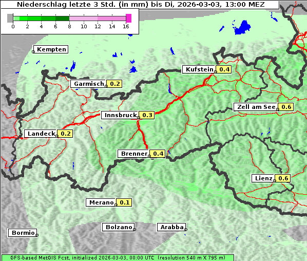 Niederschlag, 3. 3. 2026