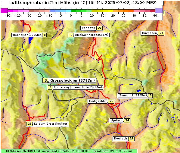 Temperatur, 2. 7. 2025