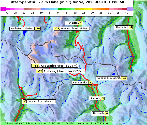 Temperatur, 14. 2. 2026