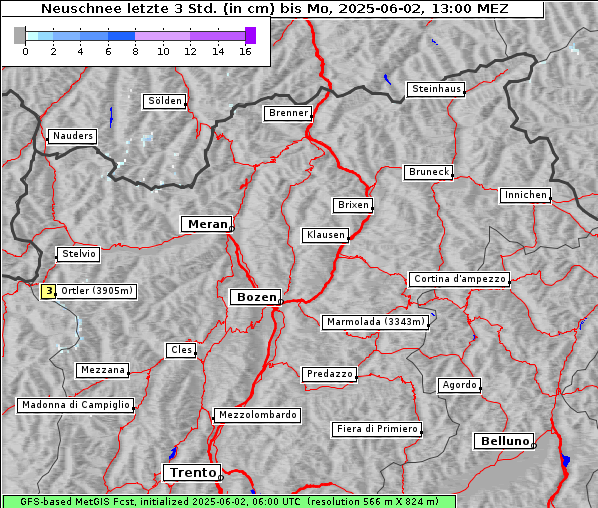 Neuschnee, 2. 6. 2025