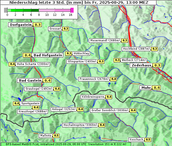 Niederschlag, 29. 8. 2025