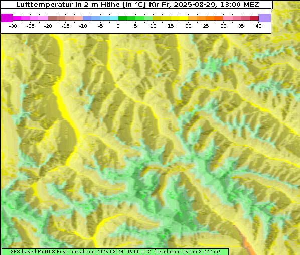 Temperatur, 29. 8. 2025