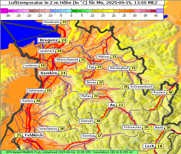 Temperatur, 15. 9. 2025