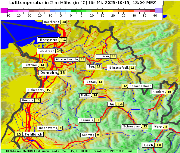 Temperatur, 15. 10. 2025
