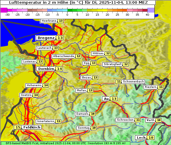 Temperatur, 4. 11. 2025