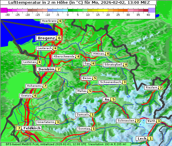 Temperatur, 2. 2. 2026