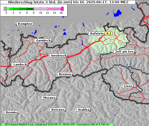 Niederschlag, 17. 6. 2025