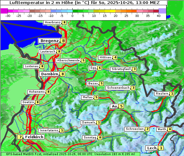 Temperatur, 26. 10. 2025