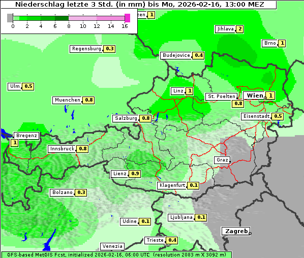 Niederschlag, 16. 2. 2026