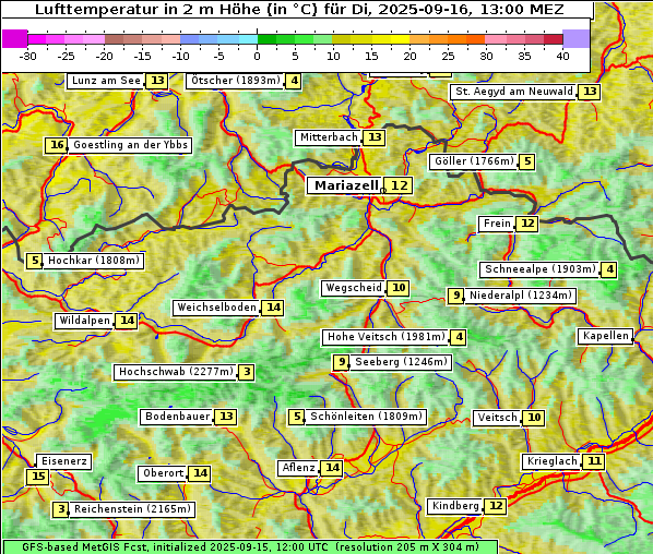 Temperatur, 16. 9. 2025