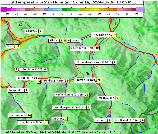 Temperatur, 19. 11. 2024