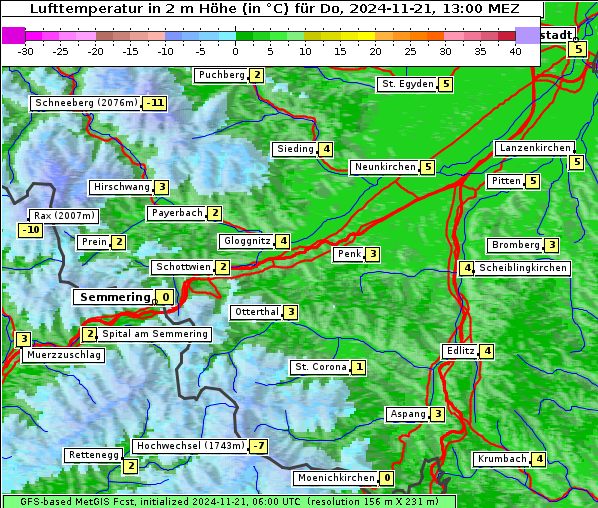 Temperatur, 21. 11. 2024