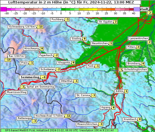 Temperatur, 22. 11. 2024