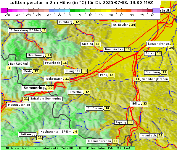 Temperatur, 8. 7. 2025