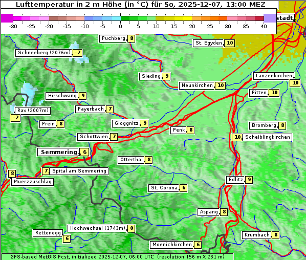 Temperatur, 7. 12. 2025
