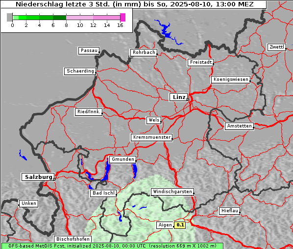 Niederschlag, 10. 8. 2025