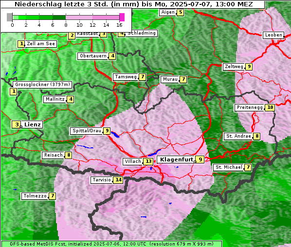 Niederschlag, 7. 7. 2025