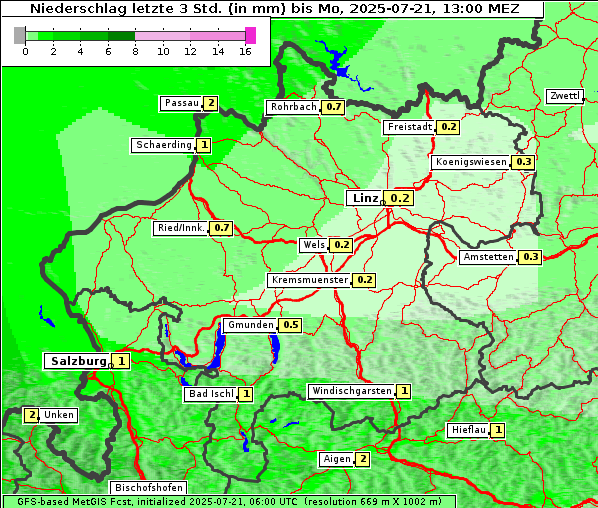Niederschlag, 21. 7. 2025