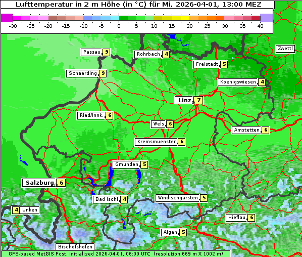Temperatur, 1. 4. 2026
