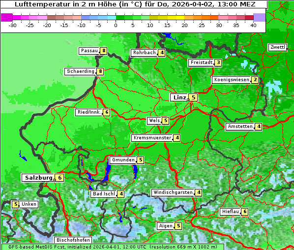 Temperatur, 2. 4. 2026