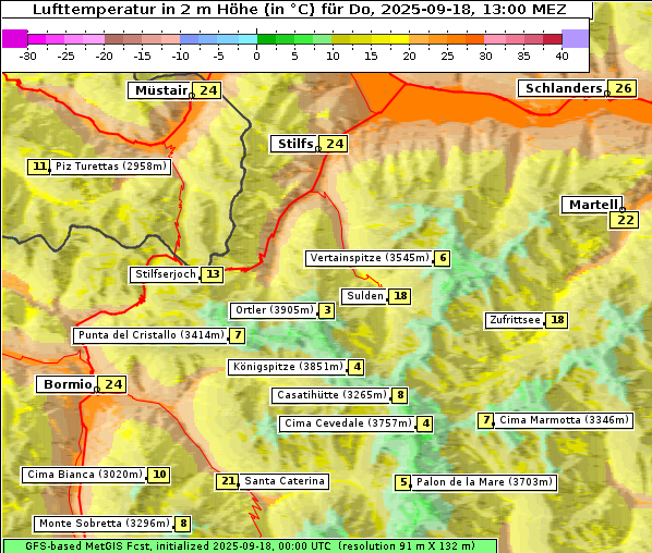 Temperatur, 18. 9. 2025