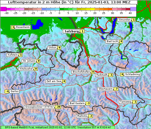 Temperatur, 3. 1. 2025