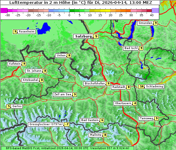 Temperatur, 14. 4. 2026