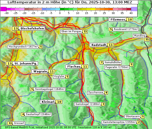 Temperatur, 30. 10. 2025