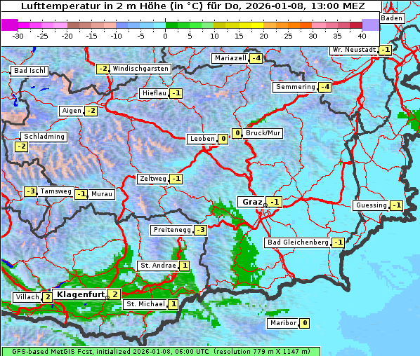 Temperatur, 8. 1. 2026