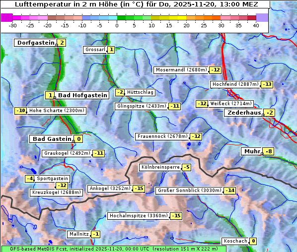 Temperatur, 20. 11. 2025