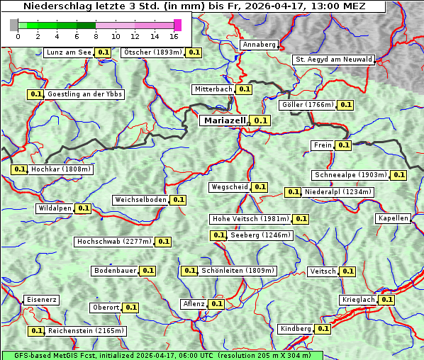 Niederschlag, 17. 4. 2026