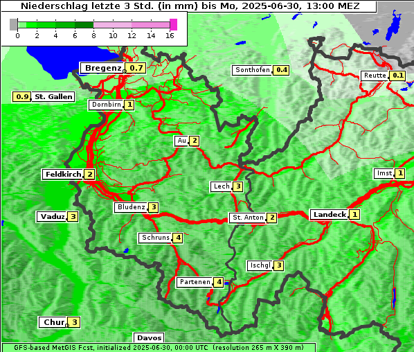Niederschlag, 30. 6. 2025