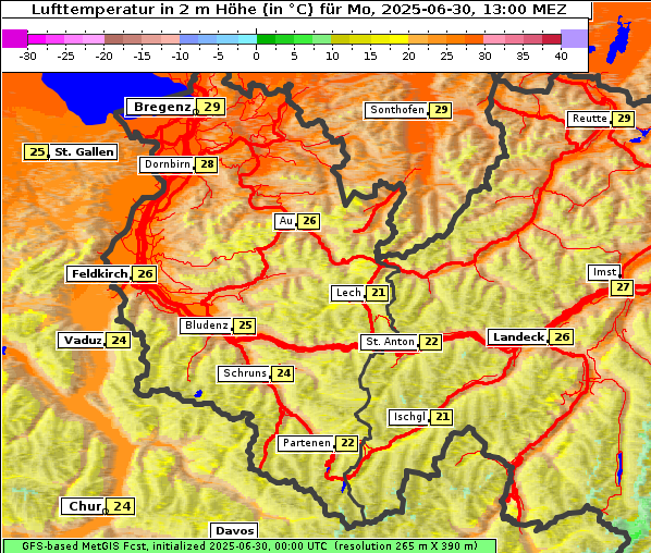 Temperatur, 30. 6. 2025